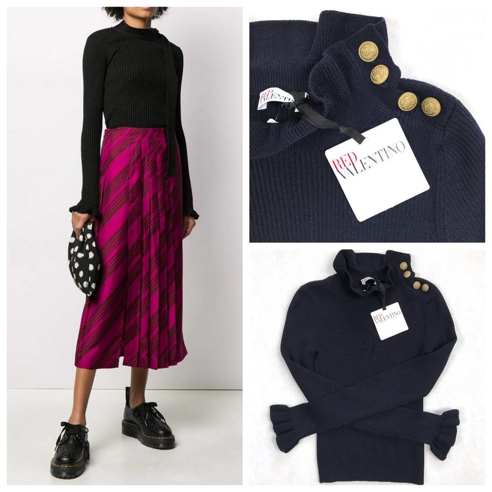 Auc Red Valentino shoulder buttons wool sweater